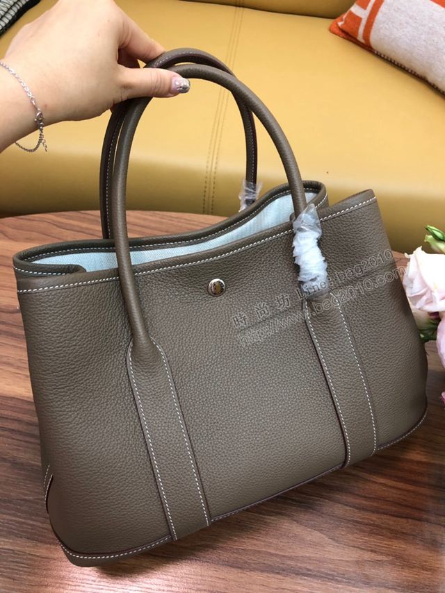 HERMES女包 花園包30cm Garden party  愛馬仕togo皮手提包 大象灰  Ama1635